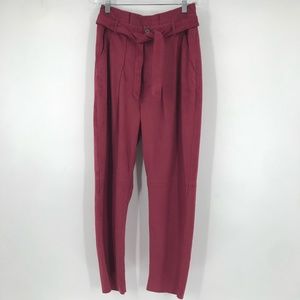 Free People Nightfall Vegan Suede High Rise Pants Red Size 2